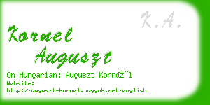 kornel auguszt business card